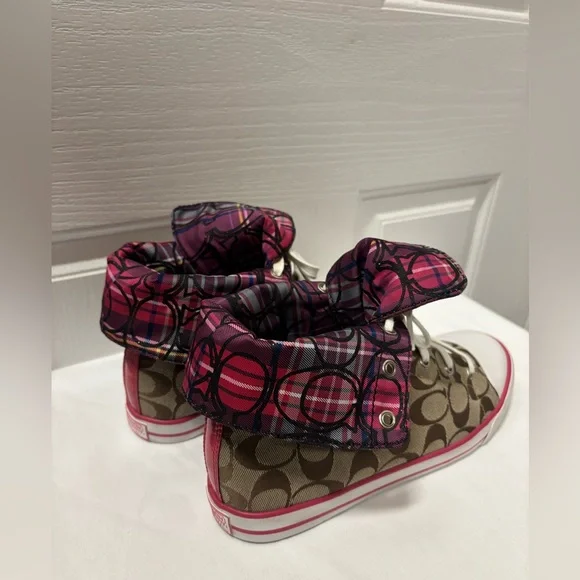 Coach Women Ankle Sneakers Signature Pattern Shoes Size 10 - Picture 14 of 16